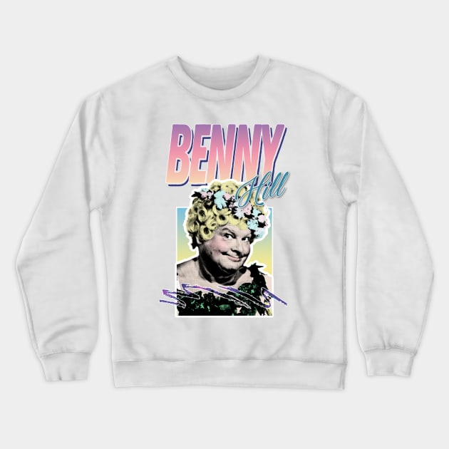 Benny Hill / 80s Retro Aesthetic Tribute Design Crewneck Sweatshirt by DankFutura